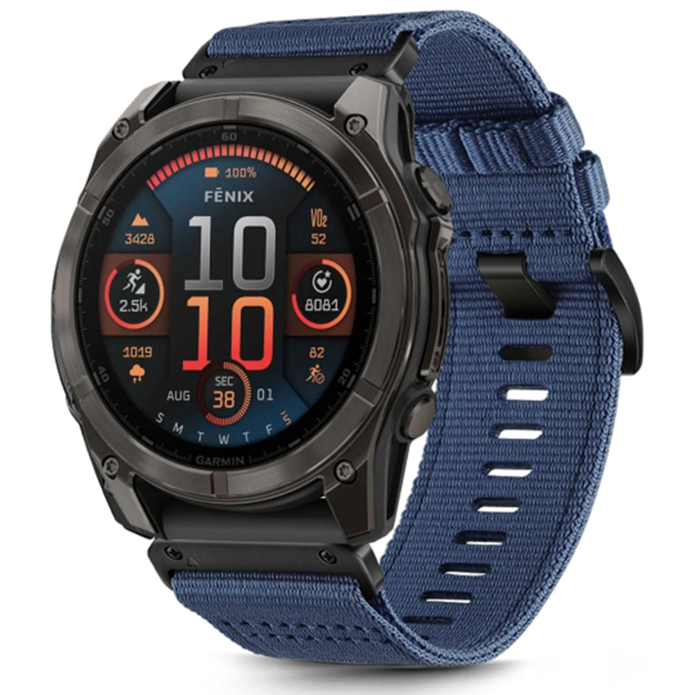 Techsuit W070 Strap for Garmin Watch Fenix / Forerunner / Approach Series, 22mm, Navy Blue