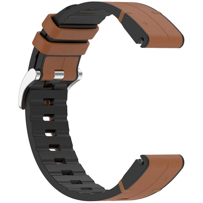 Techsuit W071 Strap for Garmin Watch Fenix / Forerunner Series, 22mm, Brown