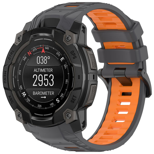 Techsuit W077 Strap for Garmin Instinct 3 45mm Solar / Instinct 3 45mm, Gray Orange