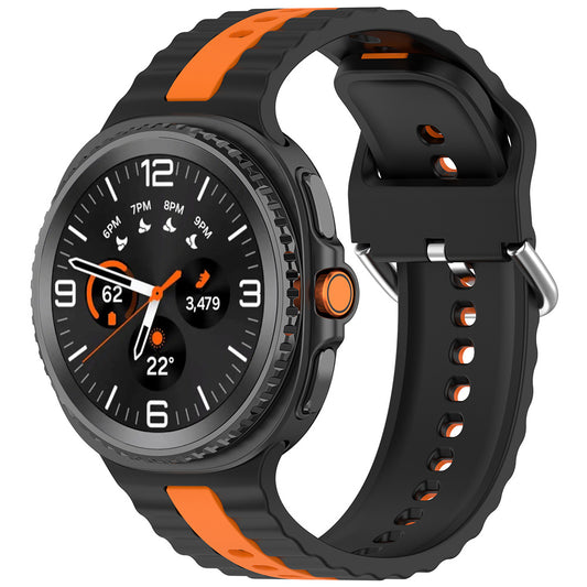Techsuit W078 Strap for Samsung Galaxy Watch9 / Watch8 / Watch8 Classic Series, Black Orange