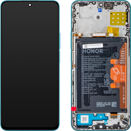 Οθόνη με Αφή Honor 90 Lite / X8a, με Πλαίσιο και Μπαταρία, Μπλε (Cyan Lake), Service Pack 0235AEUJ