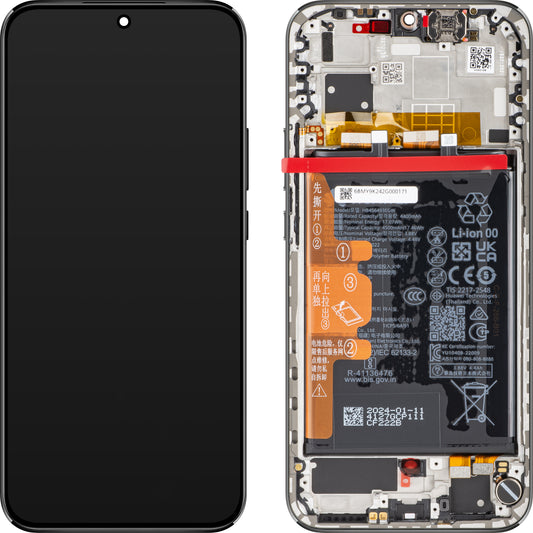 Huawei nova 12s Touchscreen Display, with Frame and Battery, Black, Service Pack 02356BMX