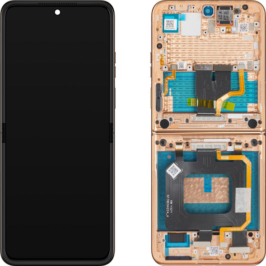Οθόνη αφής Motorola Razr+ 2025 / Razr+ 2024 / Razr 50 Ultra, με πλαίσιο, Υποδοχή Inner, Καφέ (Mocha Mousse), Service Pack 5D68C29482