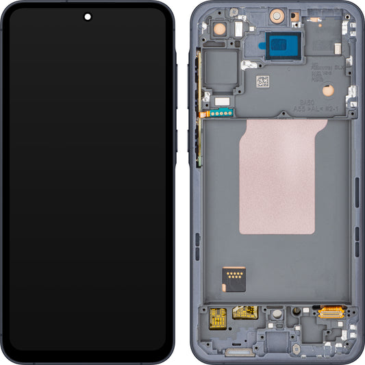 Οθόνη με Touchscreen MP συμβατή με Samsung Galaxy A55 5G A556, με πλαίσιο, μπλε σκούρο