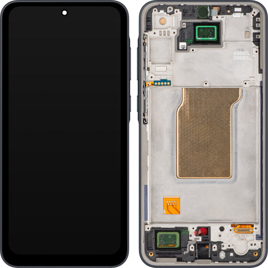 Οθόνη με οθόνη αφής MP συμβατή με Samsung Galaxy A35 5G A356, με Πλαίσιο, Μαύρη