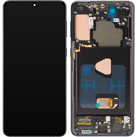 MP Touchscreen Display compatible with Samsung Galaxy S21+ 5G G996, with Frame, OLED Version, Black