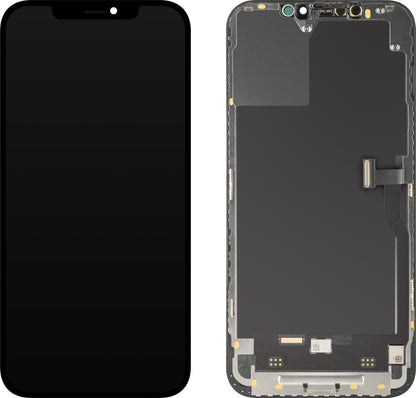 Οθόνη αφής MP συμβατή με Apple iPhone 12 Pro Max, με Πλαίσιο, Έκδοση Soft OLED FHD IC Movable, Μαύρη