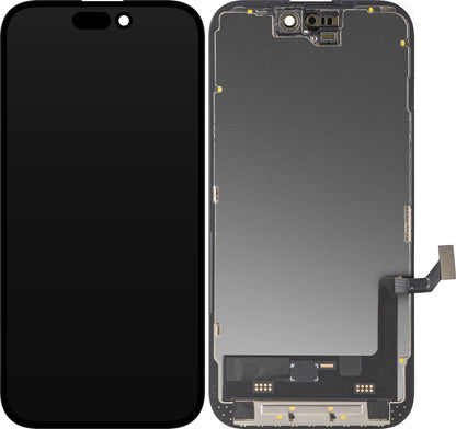 Οθόνη αφής MP συμβατή με Apple iPhone 15, με Πλαίσιο, Έκδοση Soft OLED FHD IC Movable, Μαύρη