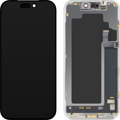 MP Touchscreen Display compatible with Apple iPhone 17 Pro, with Frame, Soft OLED FHD 120Hz IC Movable Version, Black