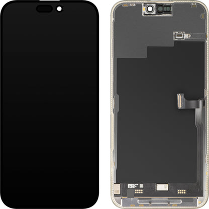 MP Touchscreen Display compatible with Apple iPhone 15 Pro Max, with Frame, Premium Soft OLED FHD 120Hz Version, Black