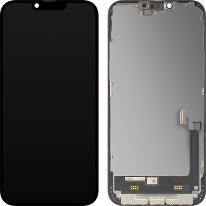 MP Touchscreen Display compatible with Apple iPhone 14 Plus, with Frame, Premium Soft OLED FHD 120Hz Diagnostic Version, Black