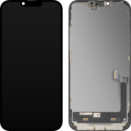 Οθόνη με Touchscreen MP συμβατή με Apple iPhone 14 Plus, με Πλαίσιο, Premium Έκδοση Soft OLED FHD 120Hz Διαγνωστική, Μαύρο