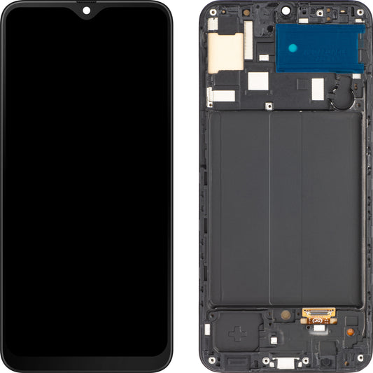Οθόνη με Touchscreen MP συμβατή με Samsung Galaxy A50 A505, με Πλαίσιο, Έκδοση OLED, Μαύρο