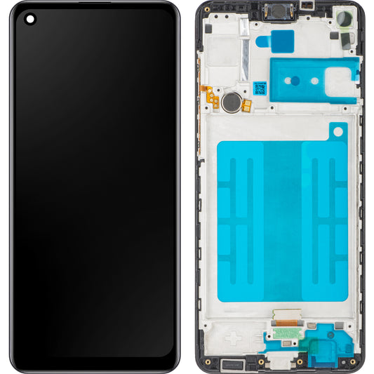 Οθόνη με Touchscreen MP συμβατή με Samsung Galaxy A21s A217, με πλαίσιο, μαύρο