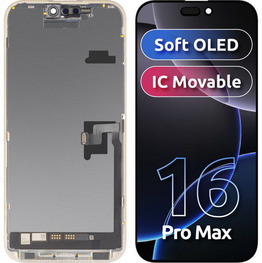 Οθόνη με MP Touchscreen συμβατή με Apple iPhone 16 Pro Max, με Πλαίσιο, Έκδοση Soft OLED FHD IC Movable, Μαύρο