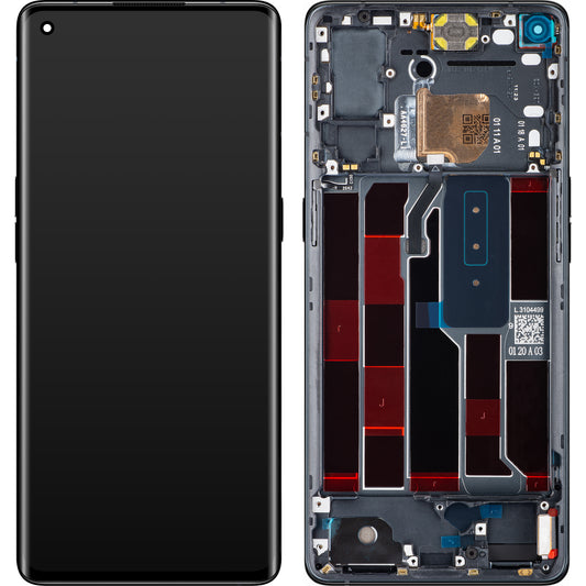 Oppo Reno4 Pro 5G Touchscreen Display, with Frame, Black (Space Black), Service Pack 4904736