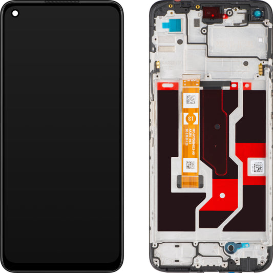 Oppo A36 / A76 Touchscreen Display with Frame, Black, Service Pack 4110009