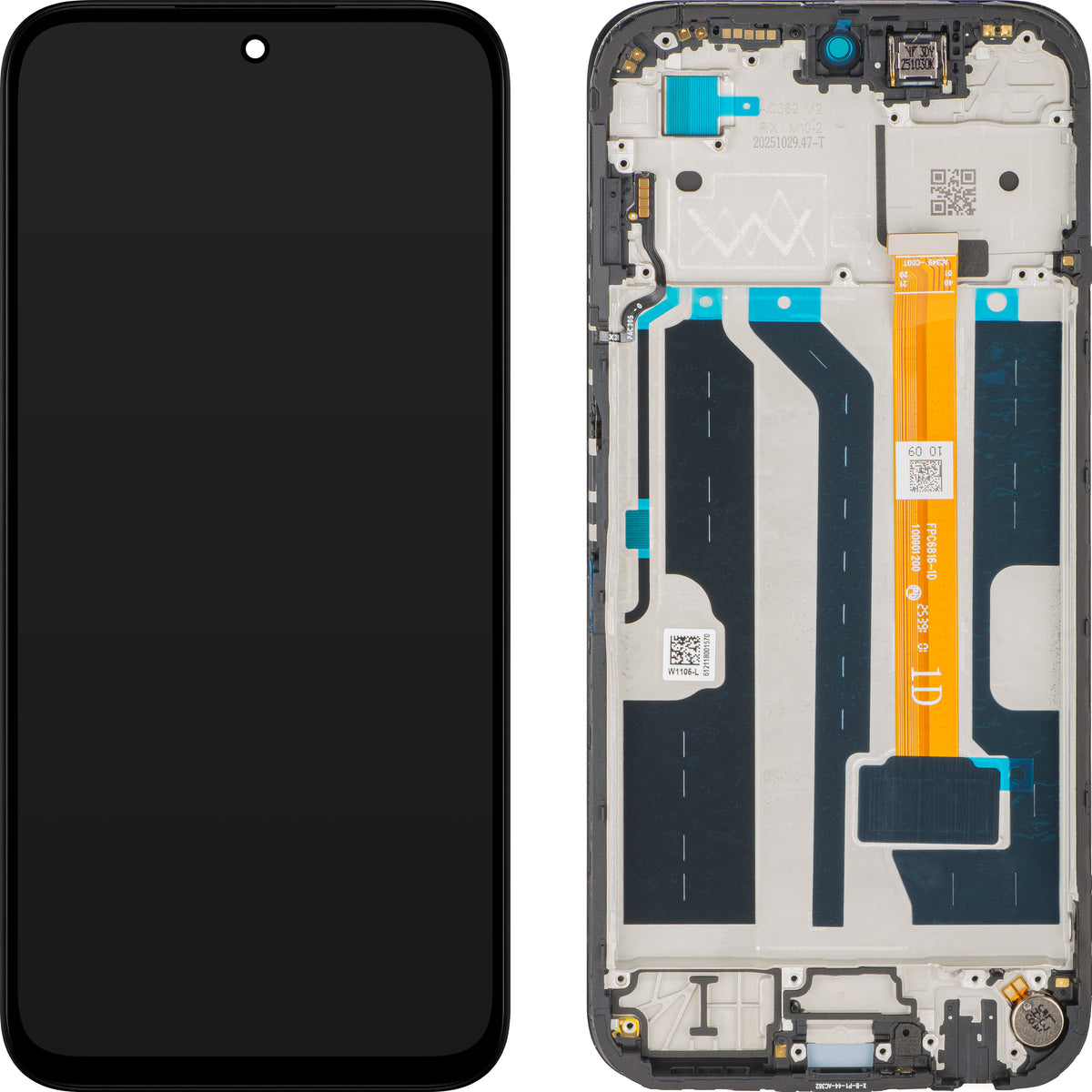 Oppo A6x 4G / A6t 4G / A6c Display with Touchscreen, with Frame, Black, Service Pack 621029000765