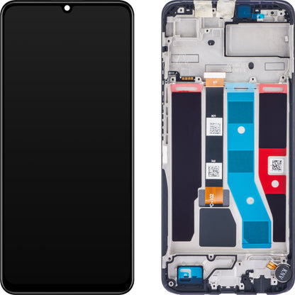 Realme C51 Touchscreen Display with Frame, Black (Carbon Black), Service Pack 621029000053