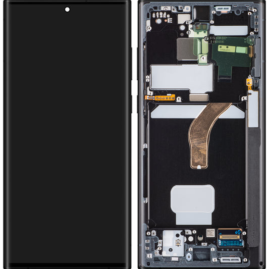 Οθόνη με Αφή Samsung Galaxy S22 Ultra 5G S908, με Πλαίσιο, Μπλε (Sky Blue), Service Pack GH82-27488E