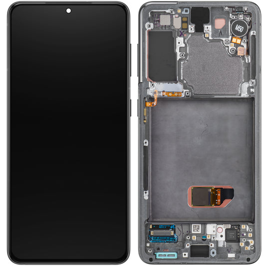 Samsung Galaxy S21 5G G991 Touchscreen Display, with Frame, Gray, Service Pack GH82-27256A