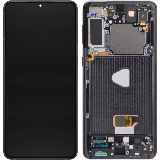 Samsung Galaxy S21+ 5G G996 Display with Touchscreen, with Frame, Black, Service Pack GH82-27268A