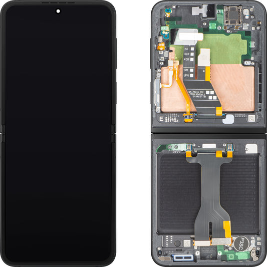 Οθόνη με οθόνη αφής Samsung Galaxy Z Flip6 F741, με πλαίσιο, υποεσωτερικό, μαύρο (Crafted Black), Service Pack GH82-35014E