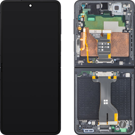 Οθόνη με οθόνη αφής Samsung Galaxy Z Flip7 F766, με πλαίσιο, Εσωτερική, Μαύρο (Jet Black), Πακέτο Σέρβις GH82-37581C