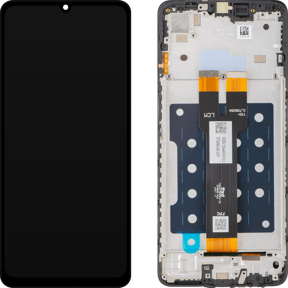 Samsung Galaxy A07 5G A076 Touchscreen Display with Frame, Black, Service Pack GH81-28713A