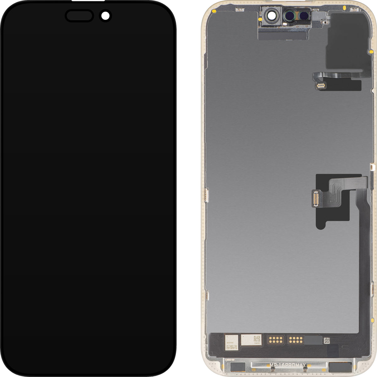Touchscreen Display with Light Proximity Sensor MP compatible with Apple iPhone 16 Pro Max, with Frame, OLED FHD 120Hz Diagnostic Software Version, Black