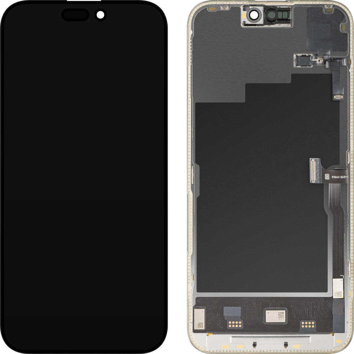 Touchscreen Display with Light Proximity Sensor MP compatible with Apple iPhone 15 Pro Max, with Frame, OLED FHD 120Hz Diagnostic Soft Version, Black