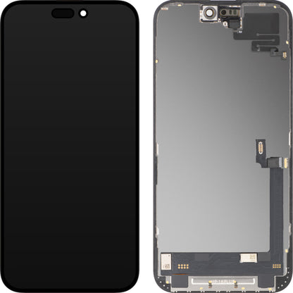 Touchscreen Display with Light Proximity Sensor MP compatible with Apple iPhone 16 Plus, with Frame, OLED FHD Diagnostic Software Version, Black
