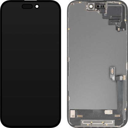 Touchscreen Display with Light Proximity Sensor MP compatible with Apple iPhone 16, with Frame, OLED FHD Diagnostic Software Version, Black
