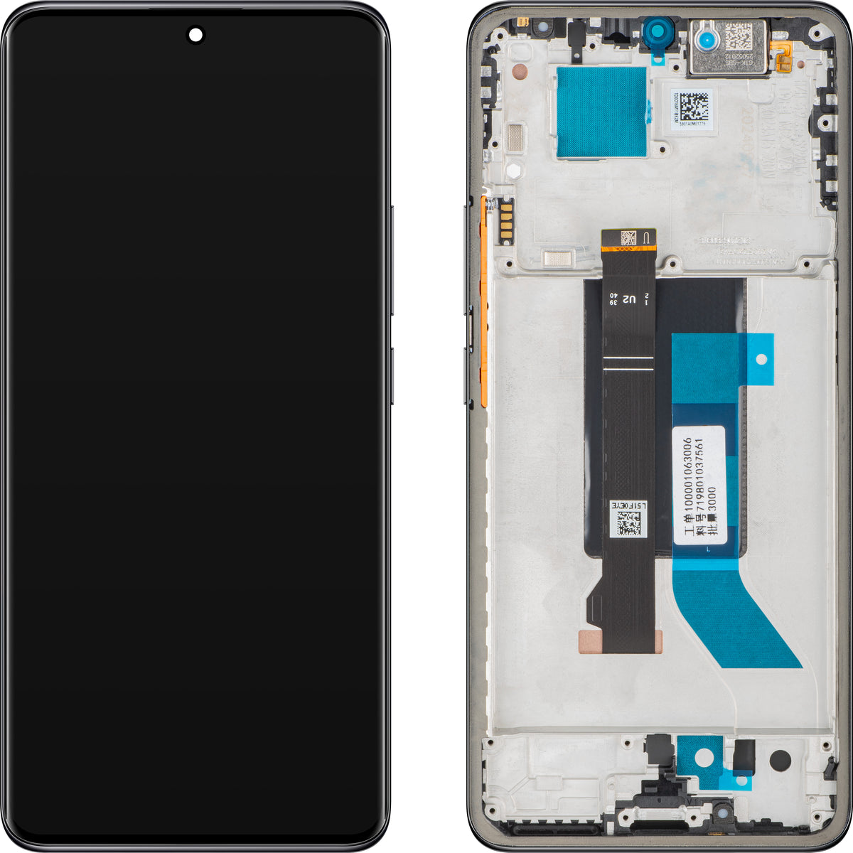 Xiaomi Redmi Note 14 Pro 5G Display with Touchscreen, with Frame, Black (Midnight Black), Service Pack 56002300O1600