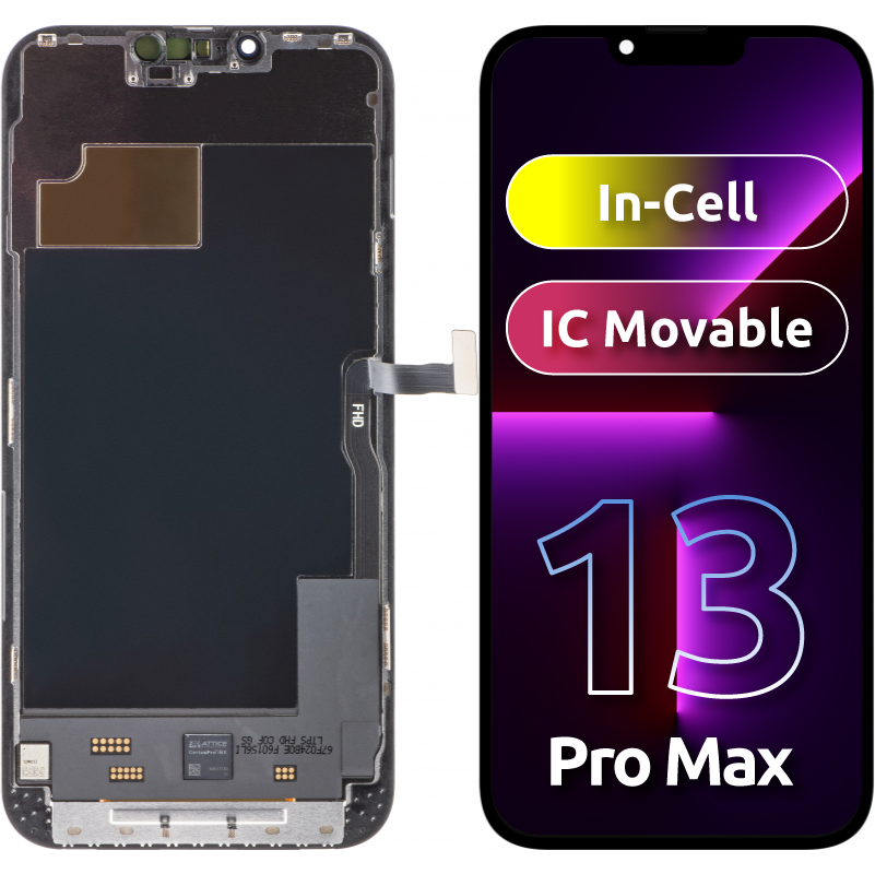ZY Touchscreen Display for Apple iPhone 13 Pro Max, with Frame, In-Cell LCD IC Movable Version, Black