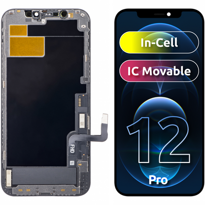 ZY Touchscreen Display for Apple iPhone 12 / 12 Pro, with Frame, Movable In-Cell IC LCD Version, Black