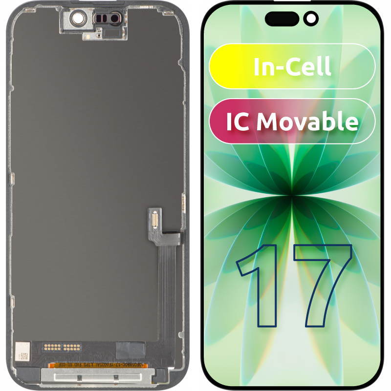 ZY Touchscreen Display for Apple iPhone 17, with Frame, Movable In-Cell IC LCD Version, Black