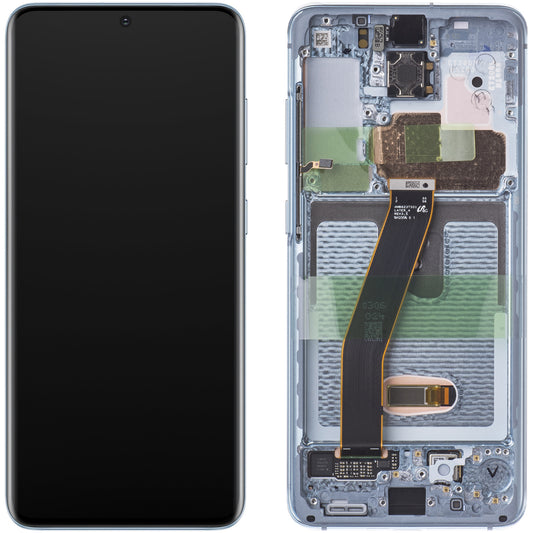 Οθόνη με οθόνη αφής Samsung Galaxy S20 5G G981 / S20 G980, με Πλαίσιο, Μπλε, Service Pack GH82-22131D