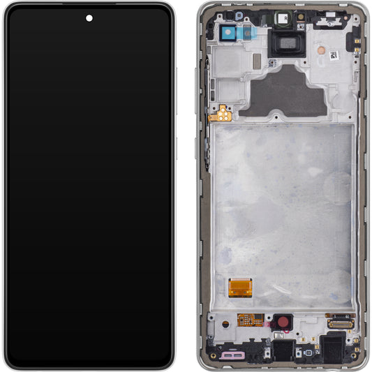 Οθόνη με Touchscreen Samsung Galaxy A72 A725 / A72 5G A726, με Πλαίσιο, Λευκό, Service Pack GH82-25460D