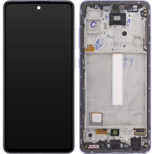 Samsung Galaxy A52 5G A526 / A52 A525 Touchscreen Display with Frame, Violet, Service Pack GH82-25524C