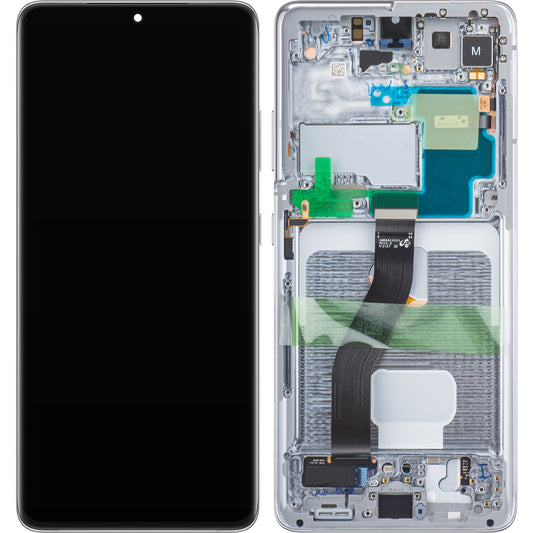 Οθόνη με οθόνη αφής Samsung Galaxy S21 Ultra 5G G998, με πλαίσιο, ασημί, Service Pack GH82-26035B