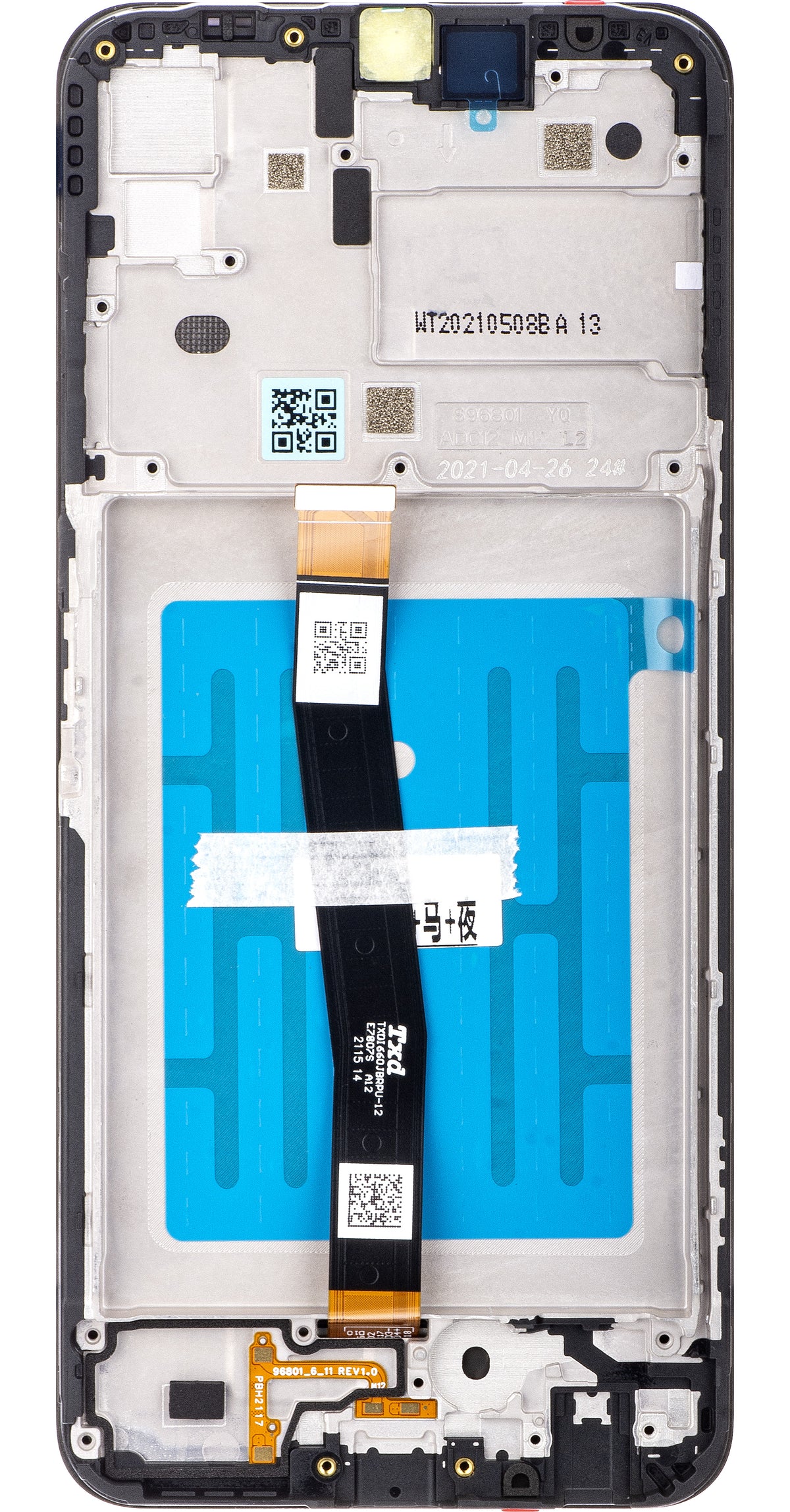 Samsung Galaxy A22 5G A226 Touchscreen Display, with Frame, Black, Service Pack GH81-20694A