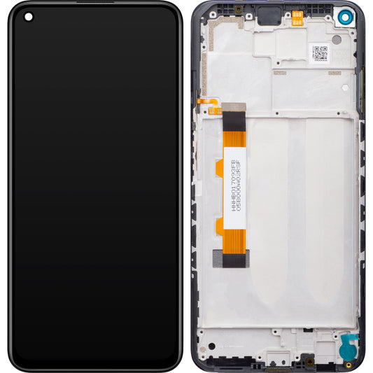 Οθόνη με οθόνη αφής Xiaomi Redmi Note 9 5G / Redmi Note 9T 5G, με πλαίσιο, μαύρο, Service Pack 5600030J2200