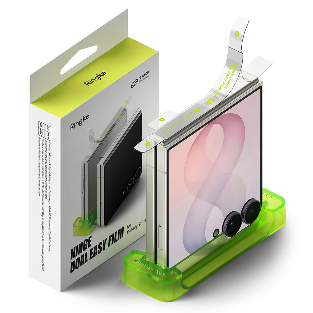 Προστατευτική μεμβράνη μεντεσέ Ringke Dual Easy για Samsung Galaxy Z Flip8 F776, Πλαστικό, Σετ 2 τεμαχίων