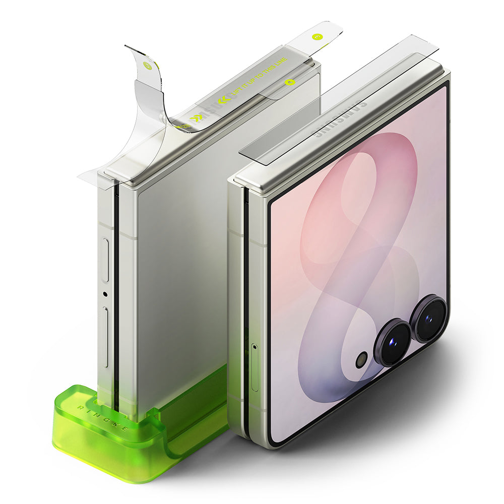 Προστατευτική μεμβράνη μεντεσέ Ringke Dual Easy για Samsung Galaxy Z Flip8 F776, Πλαστικό, Σετ 2 τεμαχίων