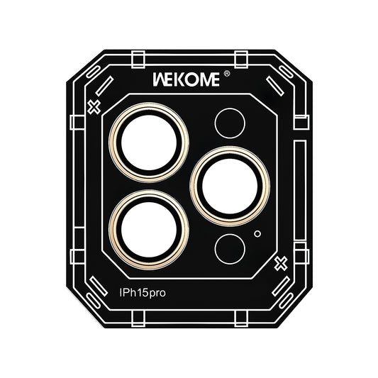 Wekome WTPC-008 Rear Camera Protection Film for Apple iPhone 15 Pro, Tempered Glass, Gold