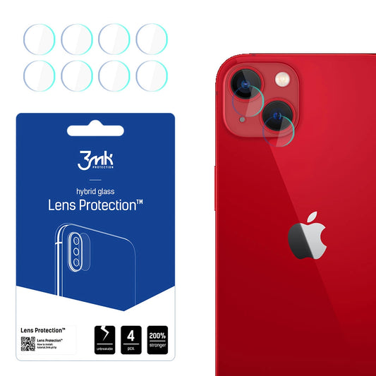 Προστατευτική μεμβράνη πίσω κάμερας 3MK Protection για Apple iPhone 13, ευέλικτο γυαλί, σετ 4 τεμαχίων, διαφανές