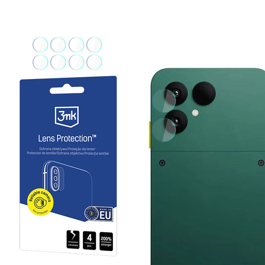 Προστατευτική μεμβράνη πίσω κάμερας 3MK Protection για Fairphone 6, Ασφαλισμένο γυαλί, Σετ 4 τεμαχίων, Διαφανές