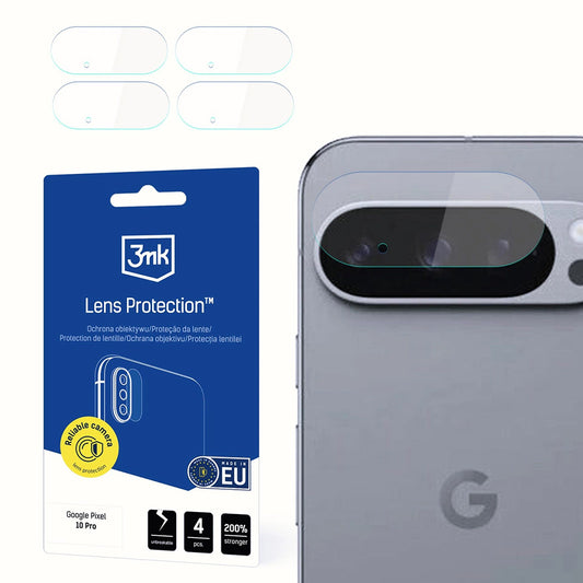 Προστατευτική μεμβράνη πίσω κάμερας 3MK Protection για Google Pixel 10 Pro, Ευέλικτο γυαλί, Σετ 4 τεμαχίων, Διαφανές