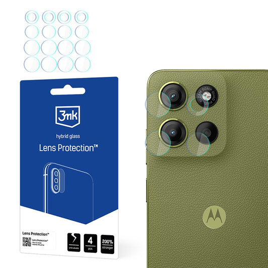 Προστατευτική μεμβράνη πίσω κάμερας 3MK Protection για Motorola Moto G15 / G15 Power, Ευέλικτο γυαλί, Σετ 4 τεμαχίων, Διαφανές